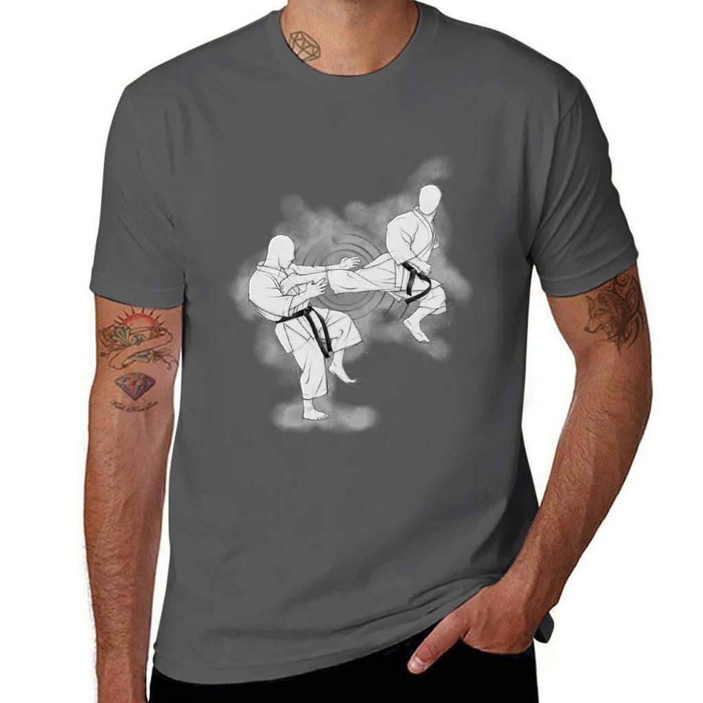 Karate fight scene Ushiro tobi geri Shotokan Karate TShirt Breathable Workout Short Sleeve Top