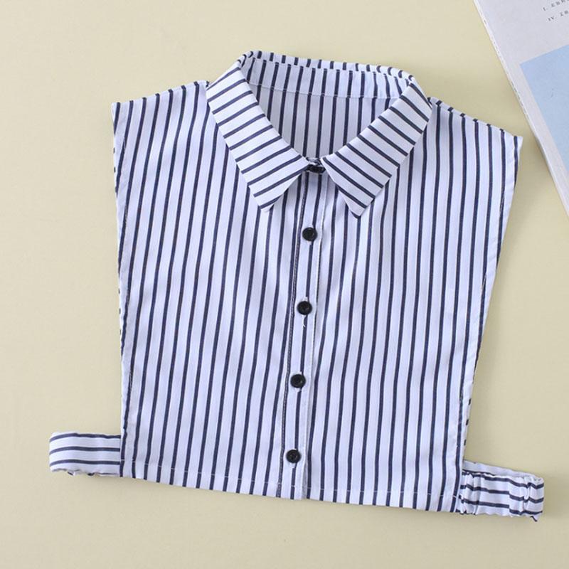 Fashion Plaid Fake Collar Women Detachable collars New Cotton False Collar Shirt Tie Female Removable Dickie Half Shirt Women