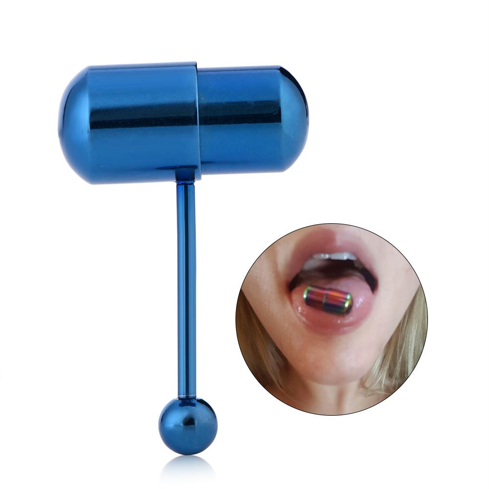 Vibrating Tongue Ring Stud Barbell Stainless Steel Body Piercing Jewelry (#23)