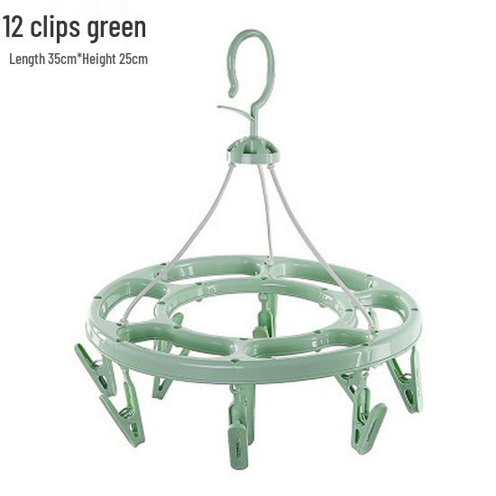 

Windproof Plastic Drying Rack with 12 Clips - Ideal for Children s Socks, Baby Clothes, and Underwear.