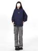 Women's American Style Retro Grey Hoodie - Spring & Autumn Casual Heavyweight Brand Sweatshirt Jacket