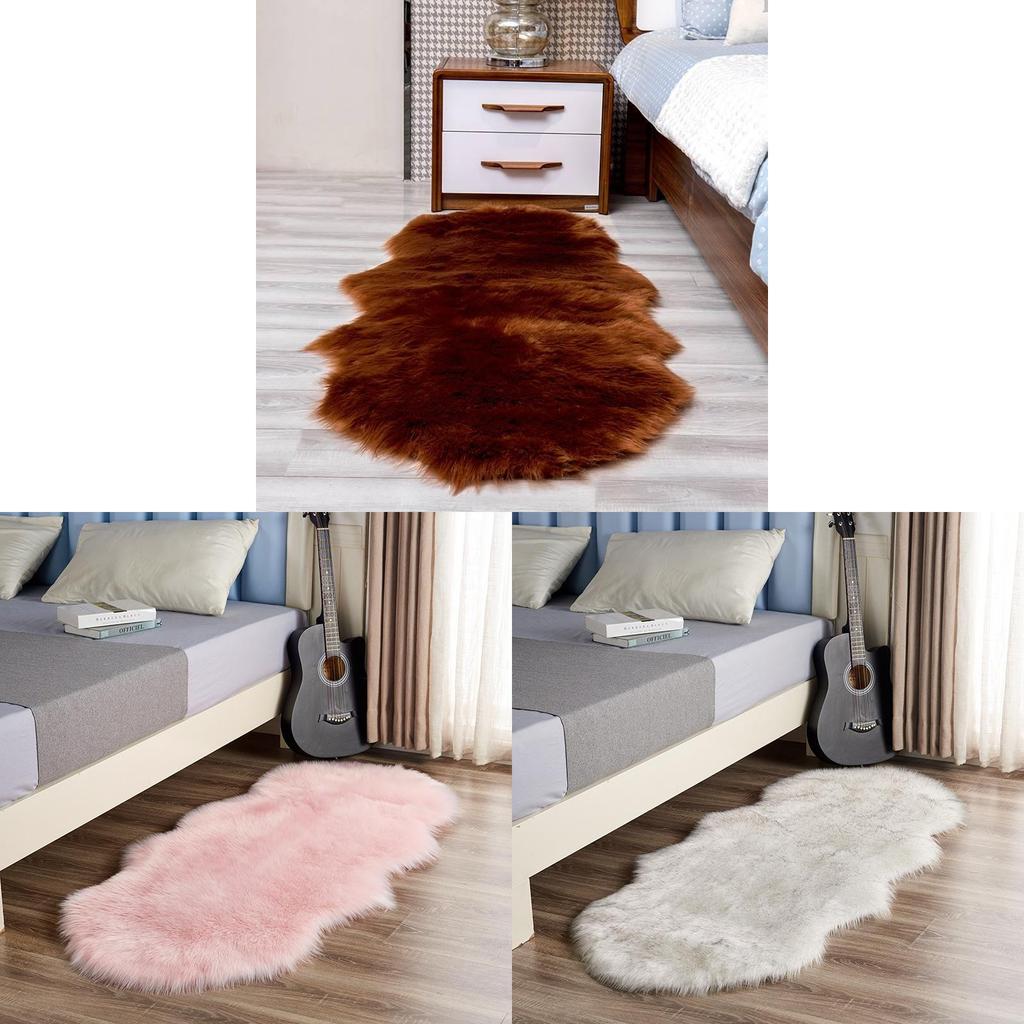 Polyester Plush Area Rug For Bedroom Living Room Non Slip Modern Home Decor