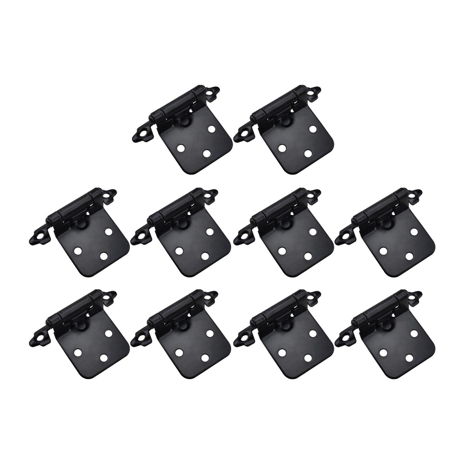 

10 Pieces Self Closing Hinges Metal Flush Mount Kitchen Cabinet Door Hinges чёрный