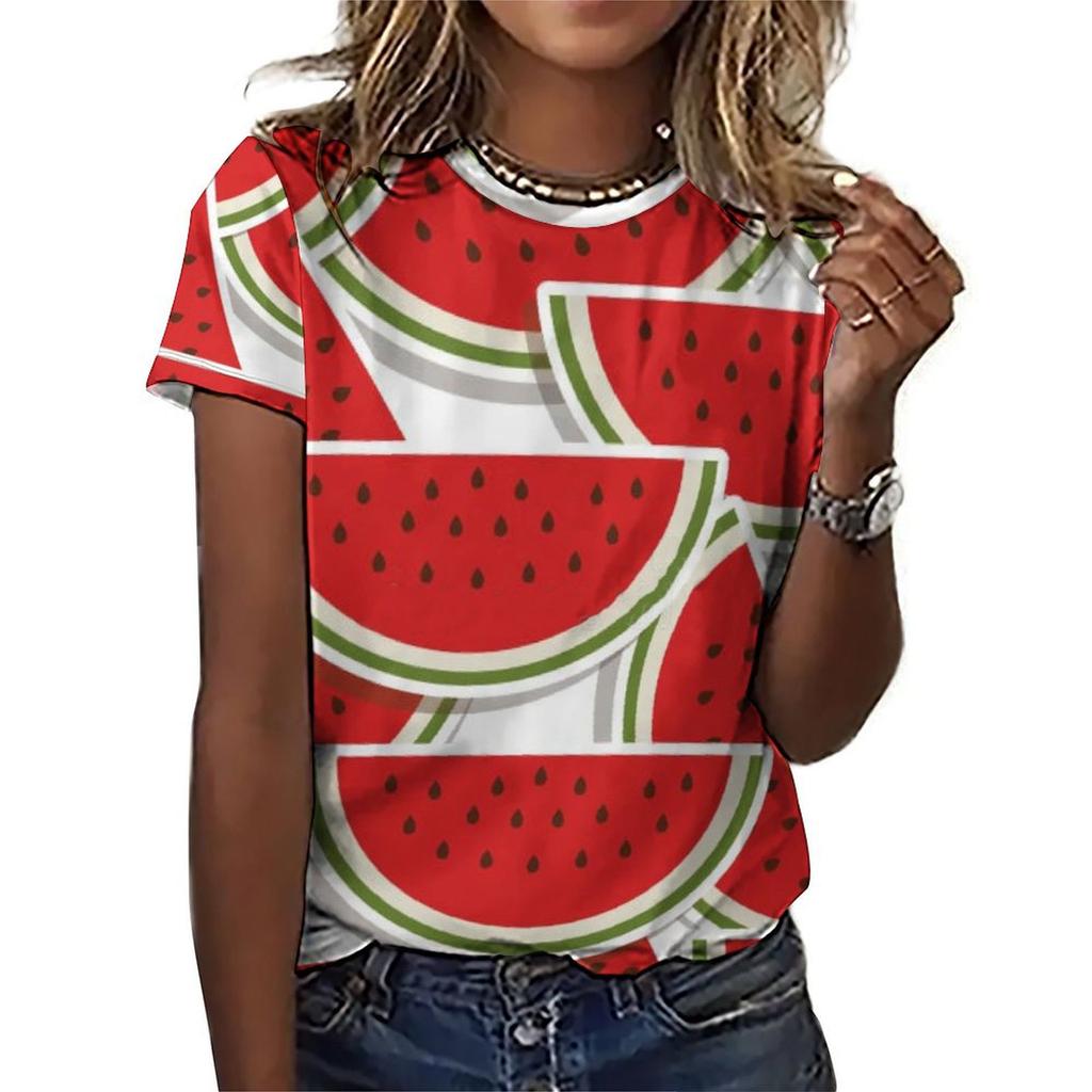 Women's 3D Printed T-shirt Clothing Short Sleeved Top Fruit Women's Graphic Harajuku T-shirt