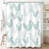 Chicken Print Shower Curtain Light Blue Fabric Bath Decor Waterproof Bathroom Accessories Decoration Size: 72X96 Inches (183Cm X