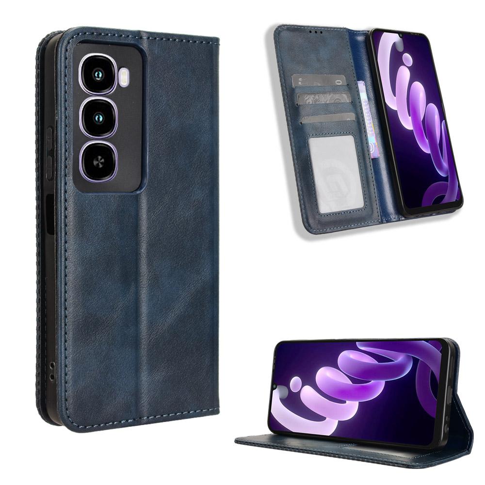 Flip Cover for Itel City 100 Leather Case [Flip Vintage Leather] Wallet Shockproof Durable Retro Phone Case