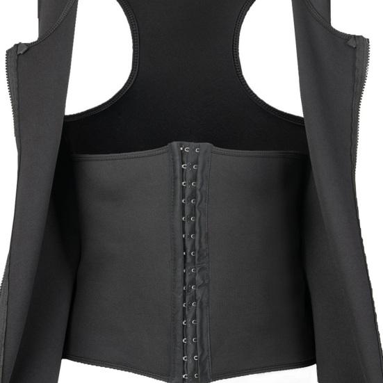Herren Schlankheitskorsett Weste Rundhals Ärmellos Doppellagig Bauchkontrolle Shapewear Top Reißverschlussleiste Bodyformer Dreiknöpfiges Oberteil