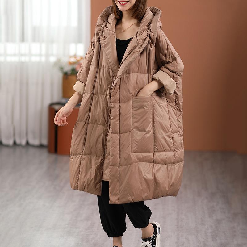 

2024 Зимняя походная куртка-пуховик с капюшоном из утолщенного белого утиного пуха большого размера, теплая зимняя одежда One size