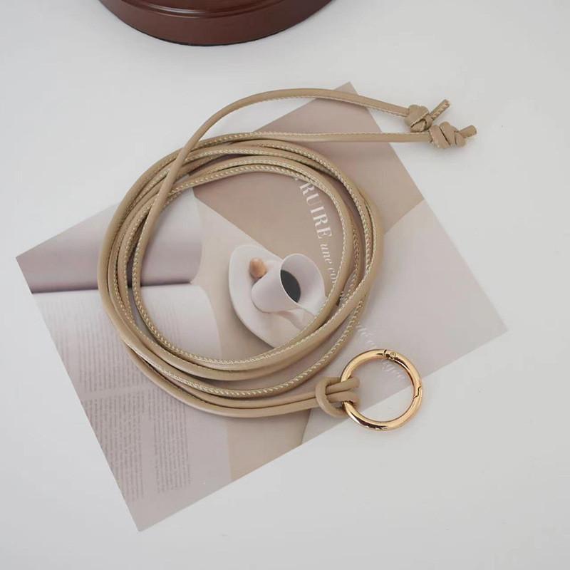 New Summer Women's Pu Leather Thin Belt For Dresses With Decorative Knot Design