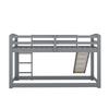 Children's Bed Loft Bed, Bunk Bed with Ladder and Slide, Bunk Bed with Slatted Frame and Fall Protection, Solid Wood Frame