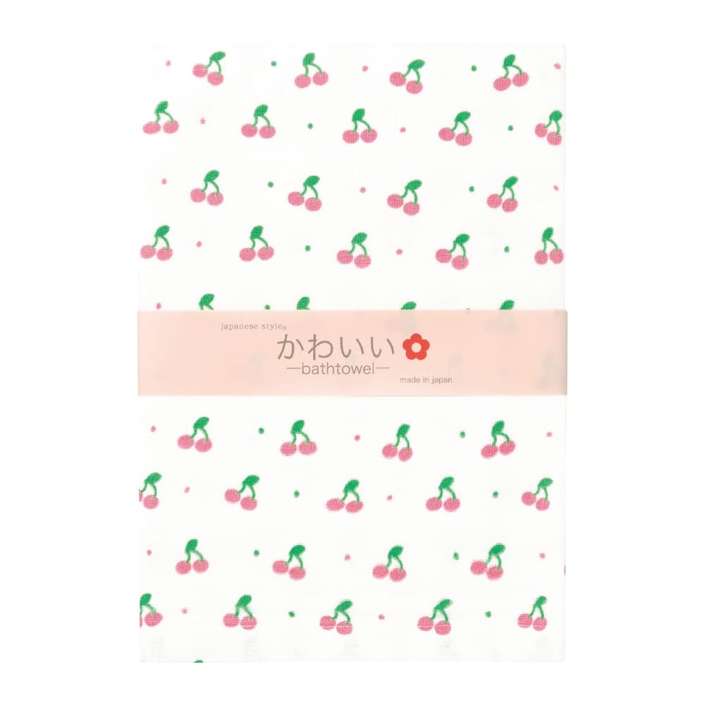 Nissen Shoko Japanese Style Cute Gauze Pile Cherry Bath Towel JK-13722