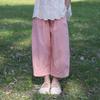 Girls Kids Casual Loose Solid Color Wide Leg Cropped Anti Mosquito Pants