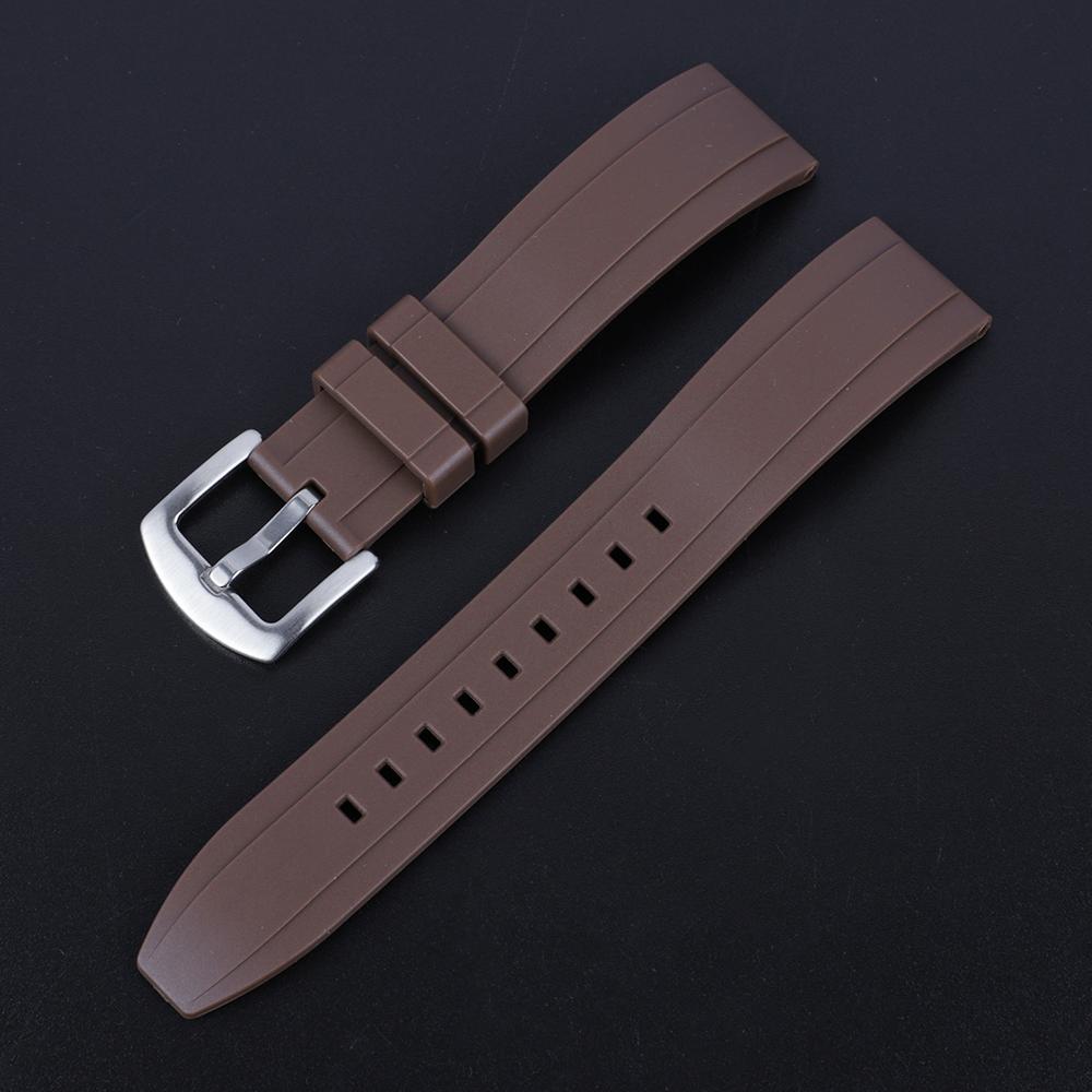 

Ремешок для часов, качественный резиновый ремешок для часов 18 мм 20 мм 22 мм 24 мм, спортивный ремешок для часов, черный, зеленый, с быстросъемной пружинной планкой 24mm silver buckle