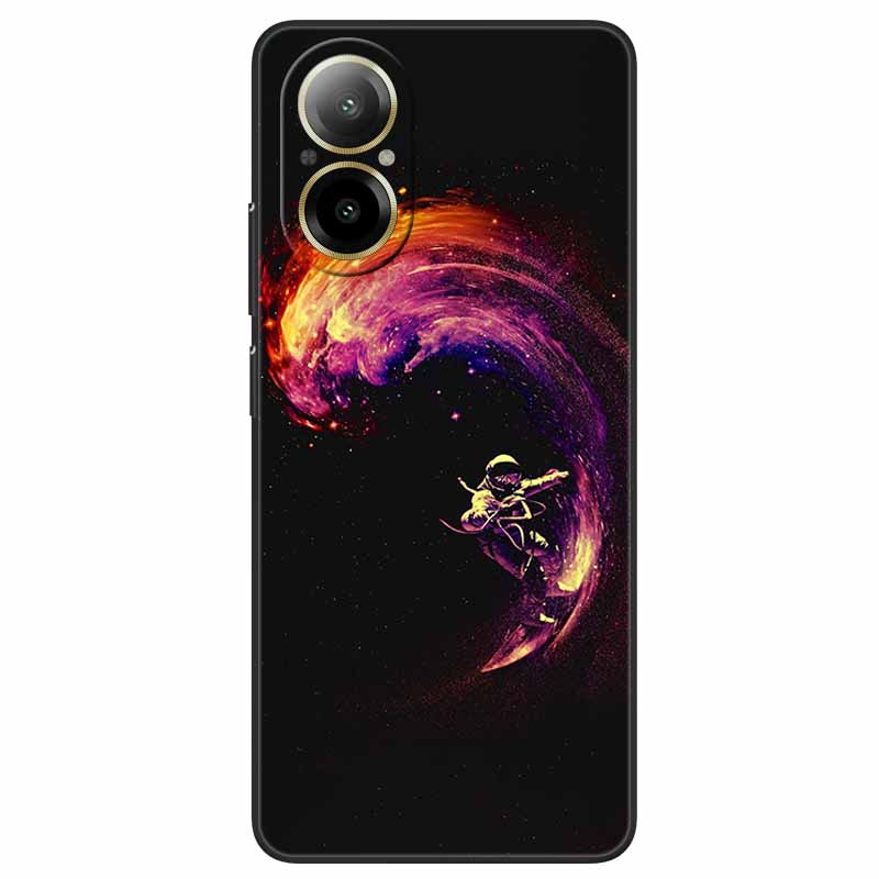 For Realme C67 4G Case Animals Painted Black TPU Silicone Soft Bumpers for RealmeC67 4G C 67 RMX3890 Phone Covers Wolf Cool Bags