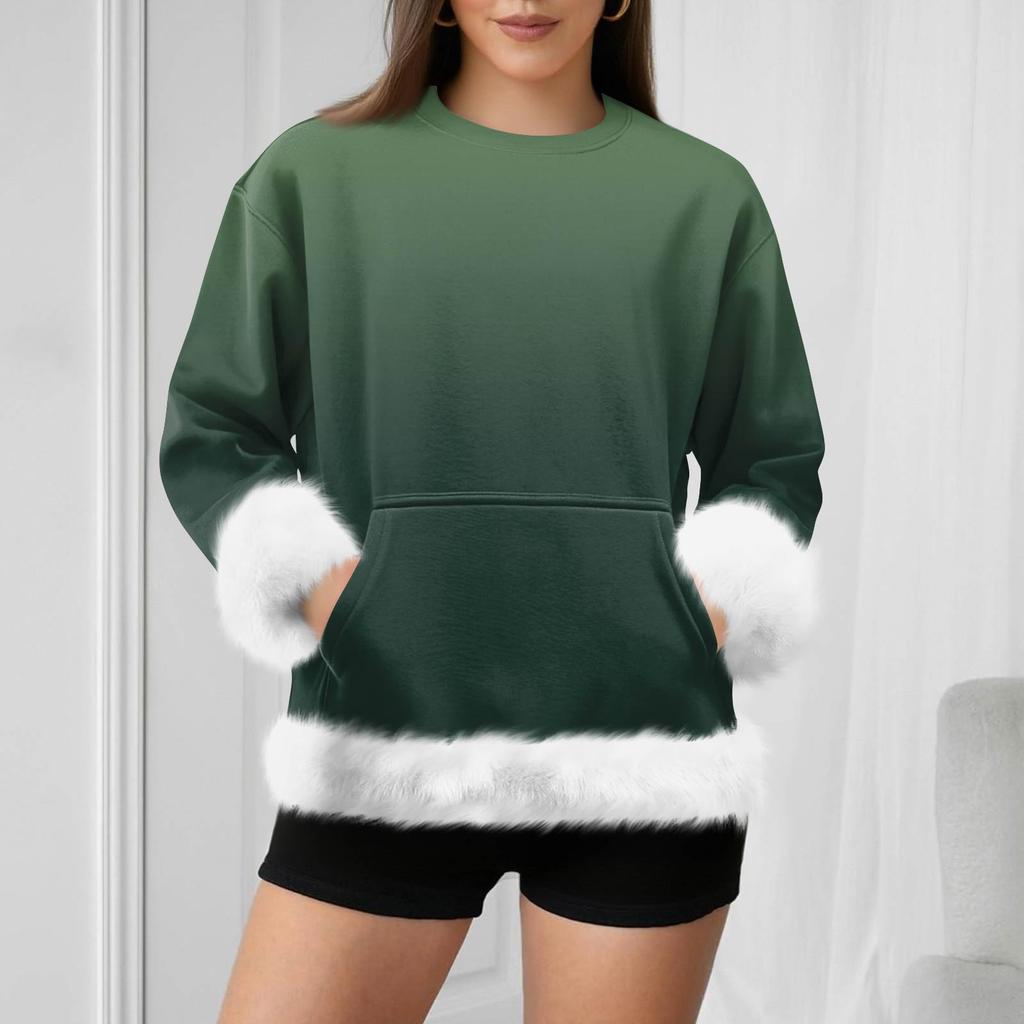 Damska codzienna bluza z długim rękawem w kolorze gradientowym