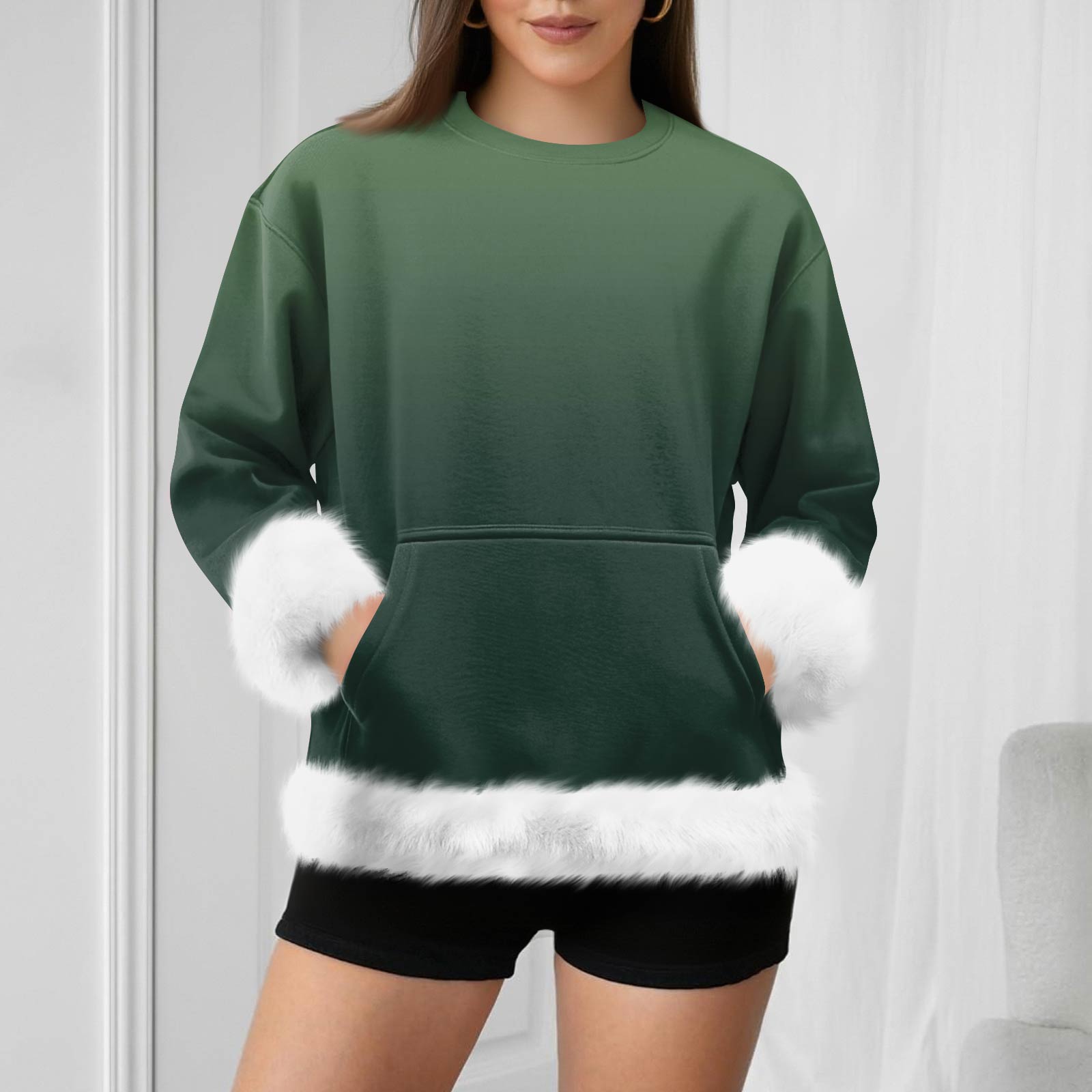 

Женский повседневный свитшот с длинными рукавами и градиентной расцветкой M