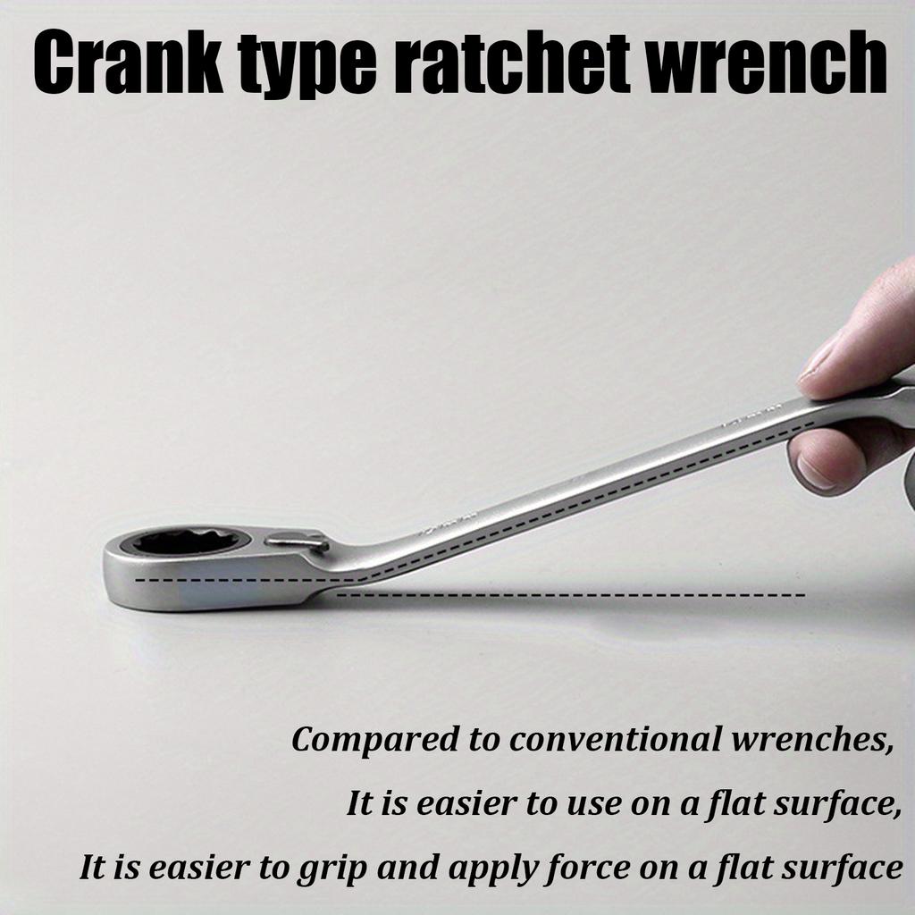 6 In1 Multifunctional Torque Double Head Reversible Ratchet Combination Spanner Set Chrome Vanadium Steel Ratchet Folding Wrench