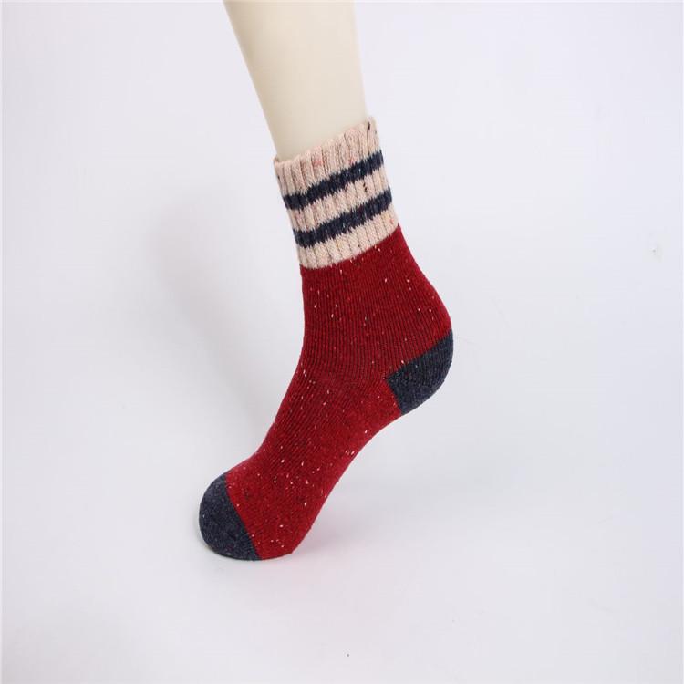 Japanese Style Women's Warm Rabbit Wool Socks - Autumn/Winter, Thick Two-Bar Terry Dot Yarn