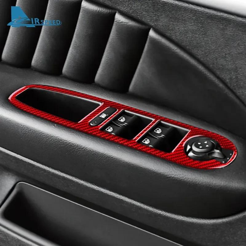 Real Soft Carbon Fiber LHD RHD Car Window Control Button Panel Sticker For Alfa Romeo 159 2005-2018