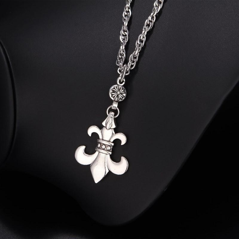 Domineering Military Flower Men'S Necklace Pendant Trendy Men'S Jewelry Personalized Fashion Necklace