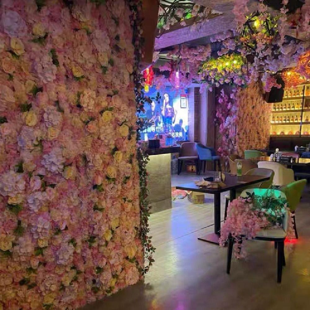 60X40cm Artificial Flower Wall Panels Handmade Silk Rose Flower Wall  Home Decor