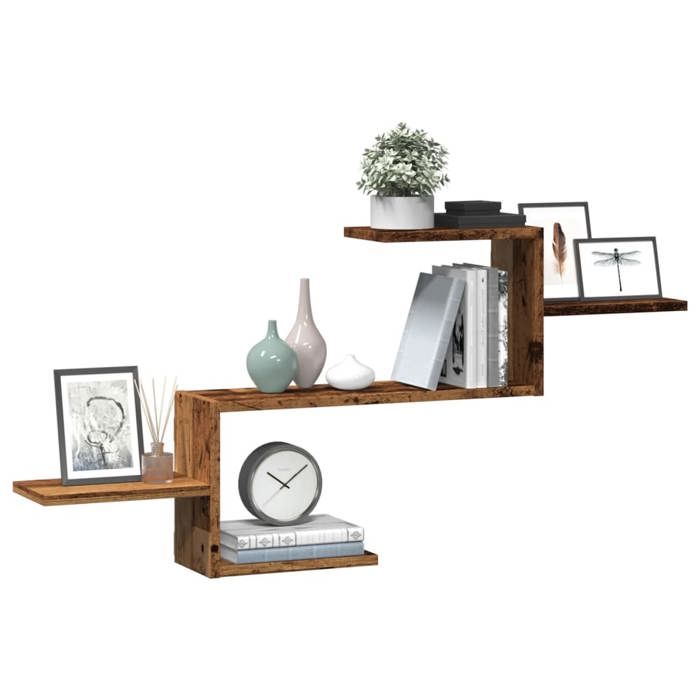 VidaXL Wall Shelf Old Wood 104x15x49 Cm Engineered Wood 853207