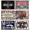 Decor Barber Tin Sign Plaque Metal Plate Vintage Retro Barber Shop Wall Art Posters Iron Painting for Room House Stickers