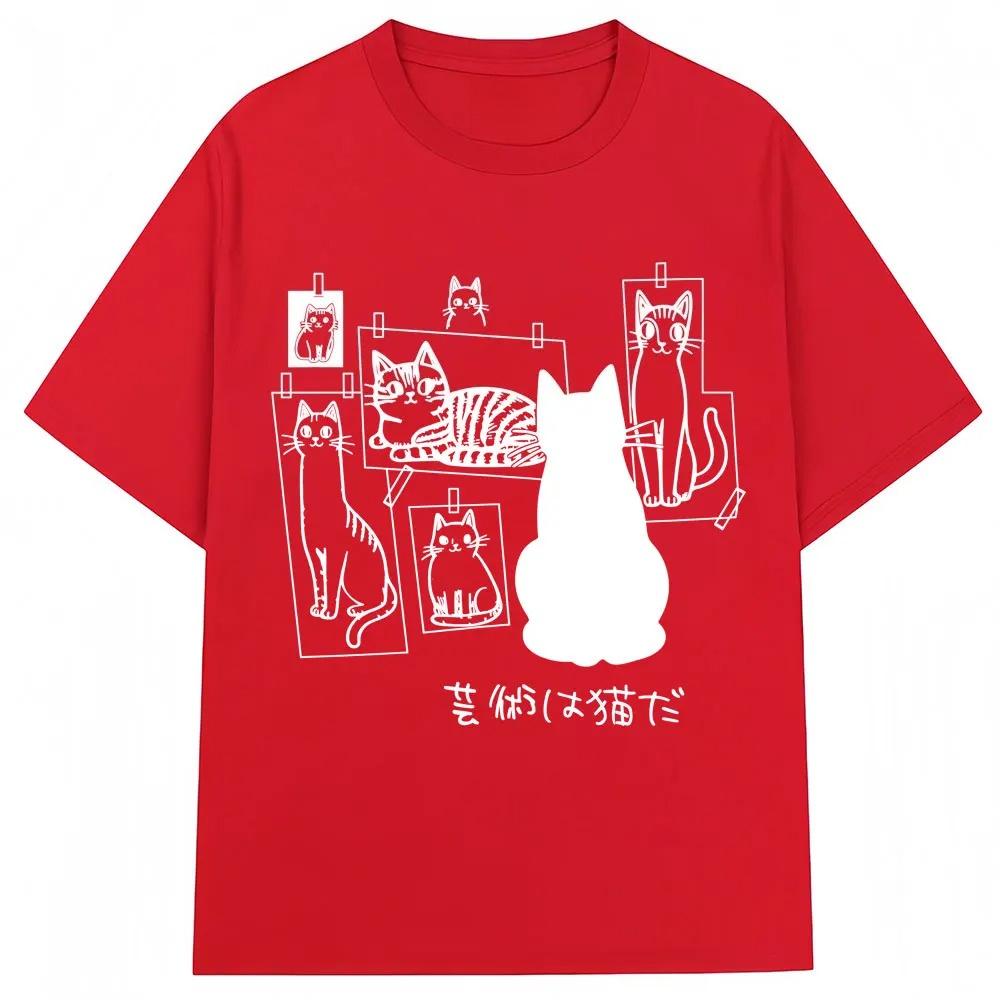Women Summer Japanese Style Funny Black Cat Anime Print Fashion Vintage Harajuku Casual O Neck Short Sleeve Tee Tops