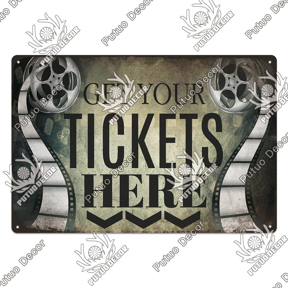 Decor Cinema Vintage Metal Plaque Metal Sign Tin Sign Iron Poster for Movie Theater Club Living Room Home Wall Decor
