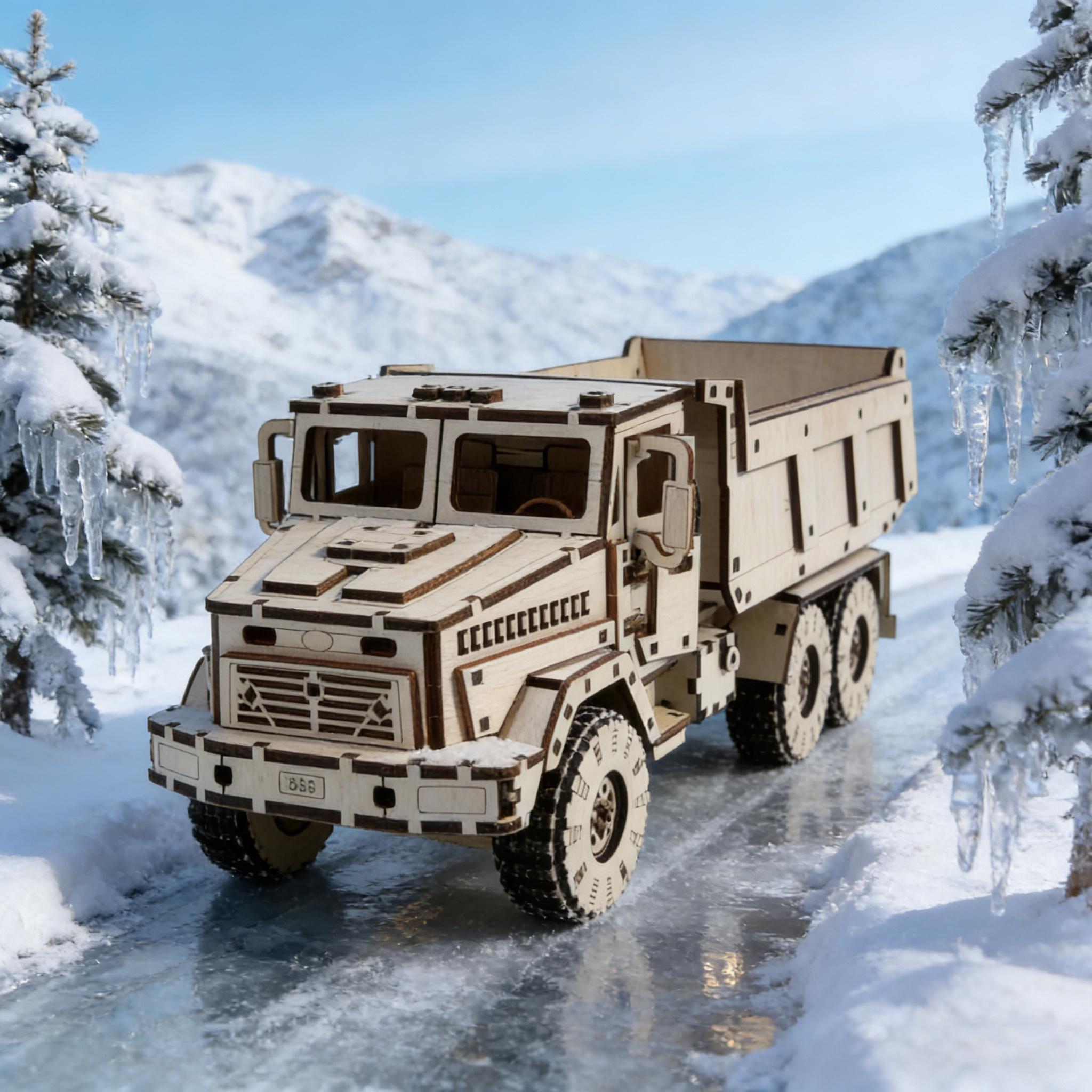 

Dump Truck 3D Wooden Puzzle Scale Model DIY Model Package Handcrafted Present Home Decor Assembly Toy great for daily use белый