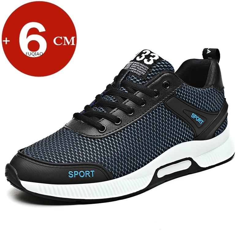 

Men Summer Breathable Hidden Height Increasing Shoes 6CM Invisible Taller Casual Sneakers Comfortable Fashion Elevator Shoes 37 синий