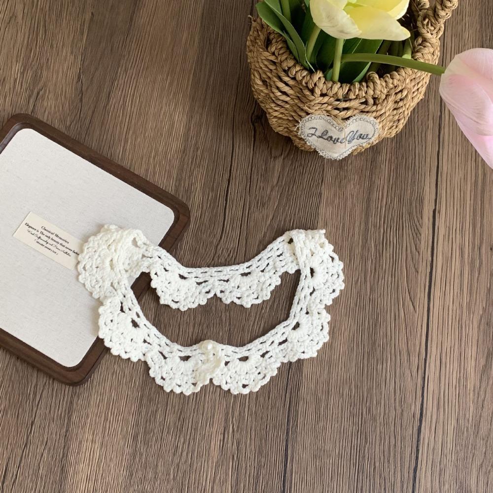 Round Neck Hollow Out Crochet Shawl Sweet Blouse Shoulders Fake Collar Knitted Scarves  Spring