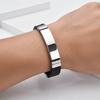 Silicone Strap Sport Wristband Stainless Steel Couple Bangle Men's Bracelet  Jewelry Accessories