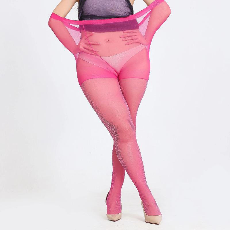 Extra Large Bright Tights For Women Sexy Shiny High-Waist Pantyhose Female For 50-150Kg Long Socks Solid Color Summer Stockings