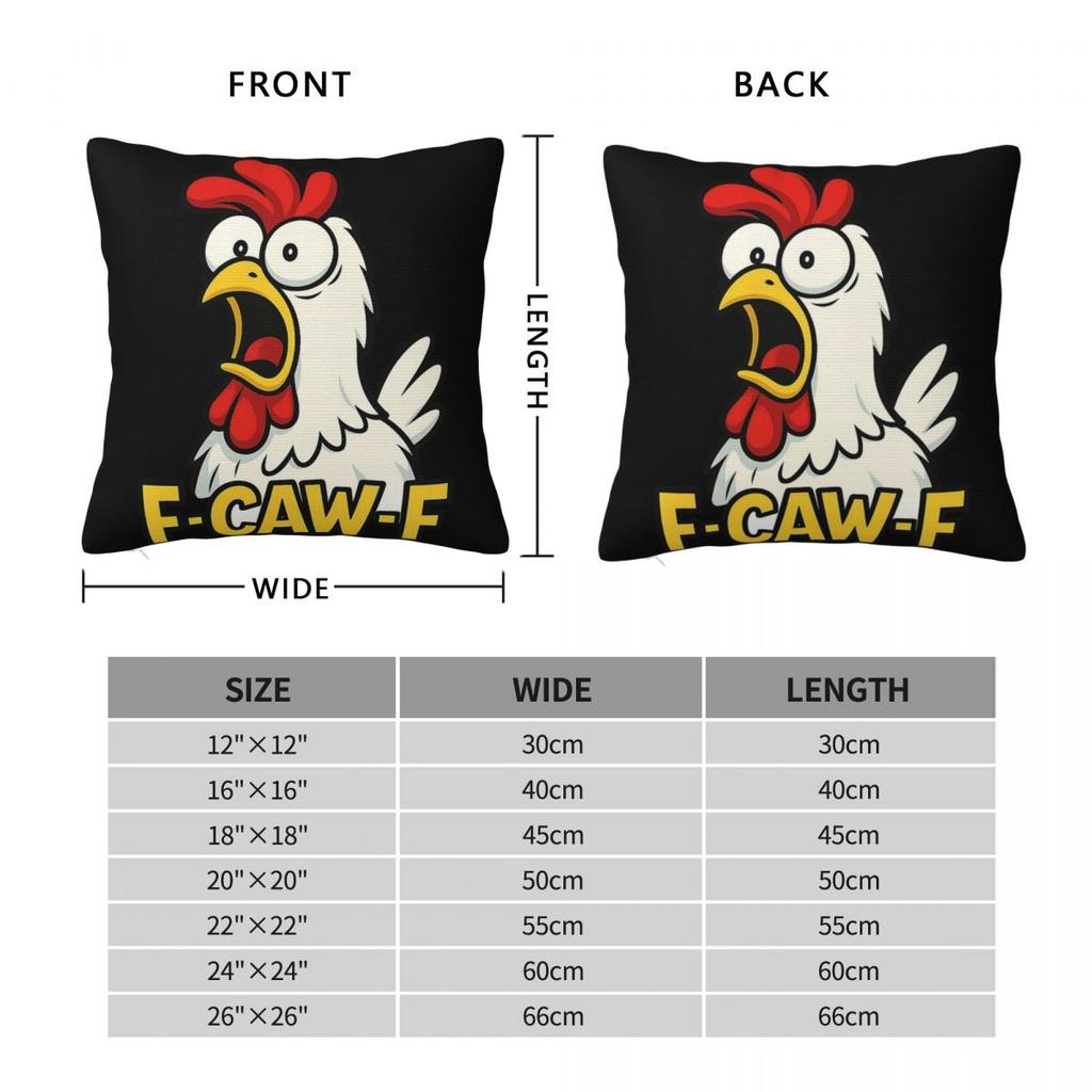 Funny F-Caw-F Chicken FCAWF Pillowcases Printed Cushion Cover Pillow Covers Living Room Decorations Zipper Multi Size