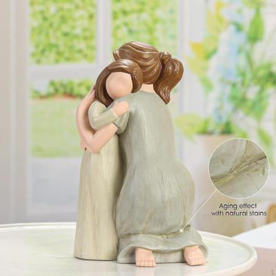 Mama i Córka Statua Figurka Rzeźba Rzemiosło Artystyczne Kreatywna Ozdoba Stołowa Dekoracyjna Figurka
