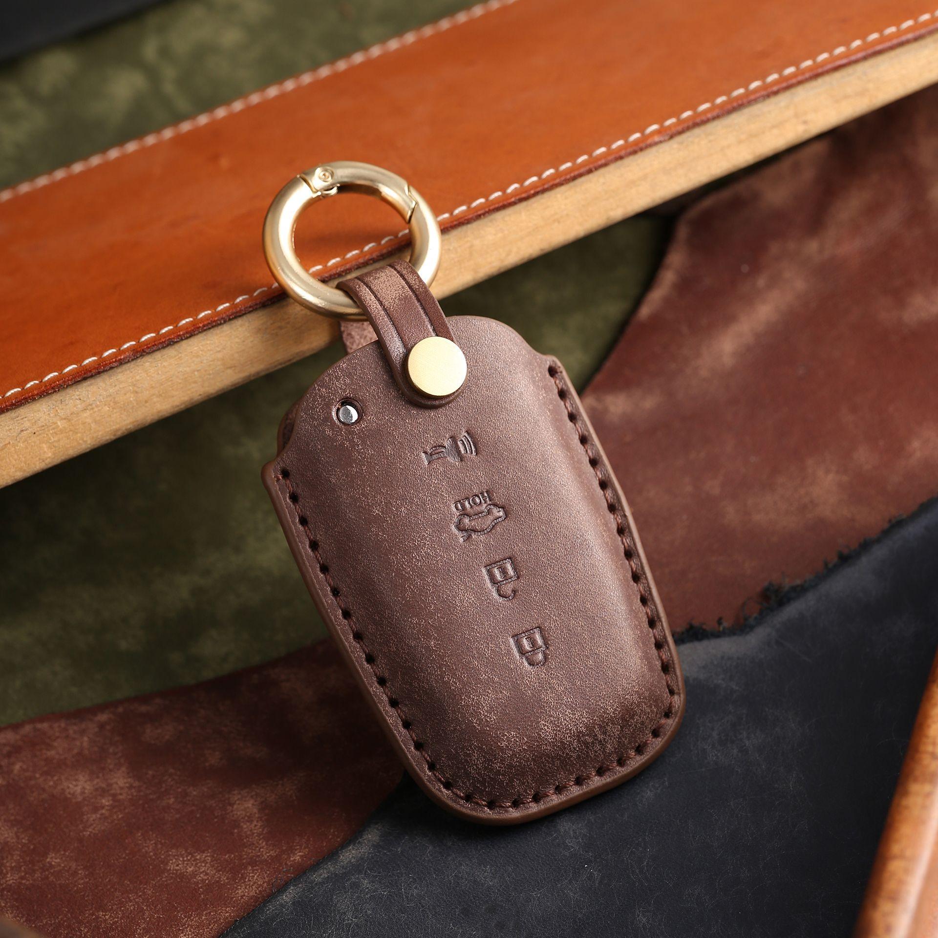 

Подходит для старого кожаного складного чехла для ключей из коровьей кожи Kia, высококачественный чехол для ключей ручной работы, персонализированная кастомизация