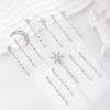 Alloy electroplating one-word clip European and American jewelry, moon headgear, snowflake stacked hairpin set for women