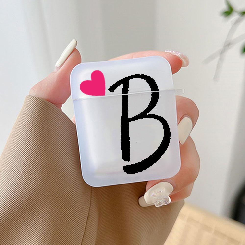 Initial Letter A Z Love Heart Earphone Case for Airpods 4th 3rd Pro 3 2 Cover for Airpod 2 3 1 Protective Accessorie Shell Funda