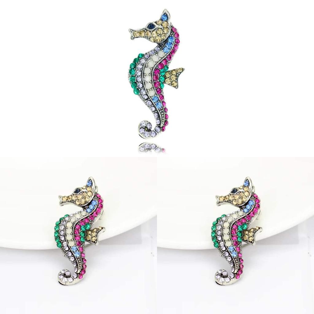 Marine Life Brooch Alloy Retro Seahorse Jewelry Accessory For Men And Women