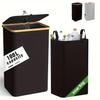 Bamboo & Oxford Cloth Bottle Recycling Bin - 100L Large Capacity Storage Basket