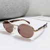 Elliptical Metal Personalized Sunglasses for Women European and American Fashion Retro Street Pography Sunglasses