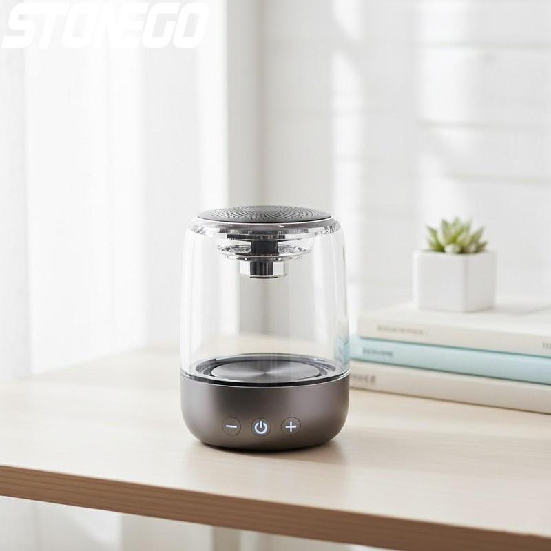 Wireless Bluetooth 5.0 Speakers Transparent Design Breathing LED Light TWS Bluetooth Speaker TF Card AUX Audio Input