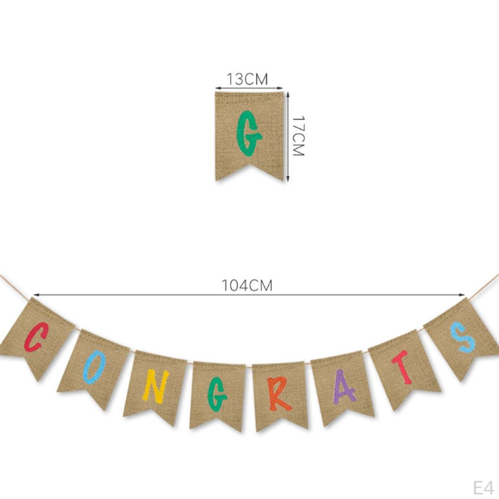 1PC Graduation Party Congrats Linen Banner Sign