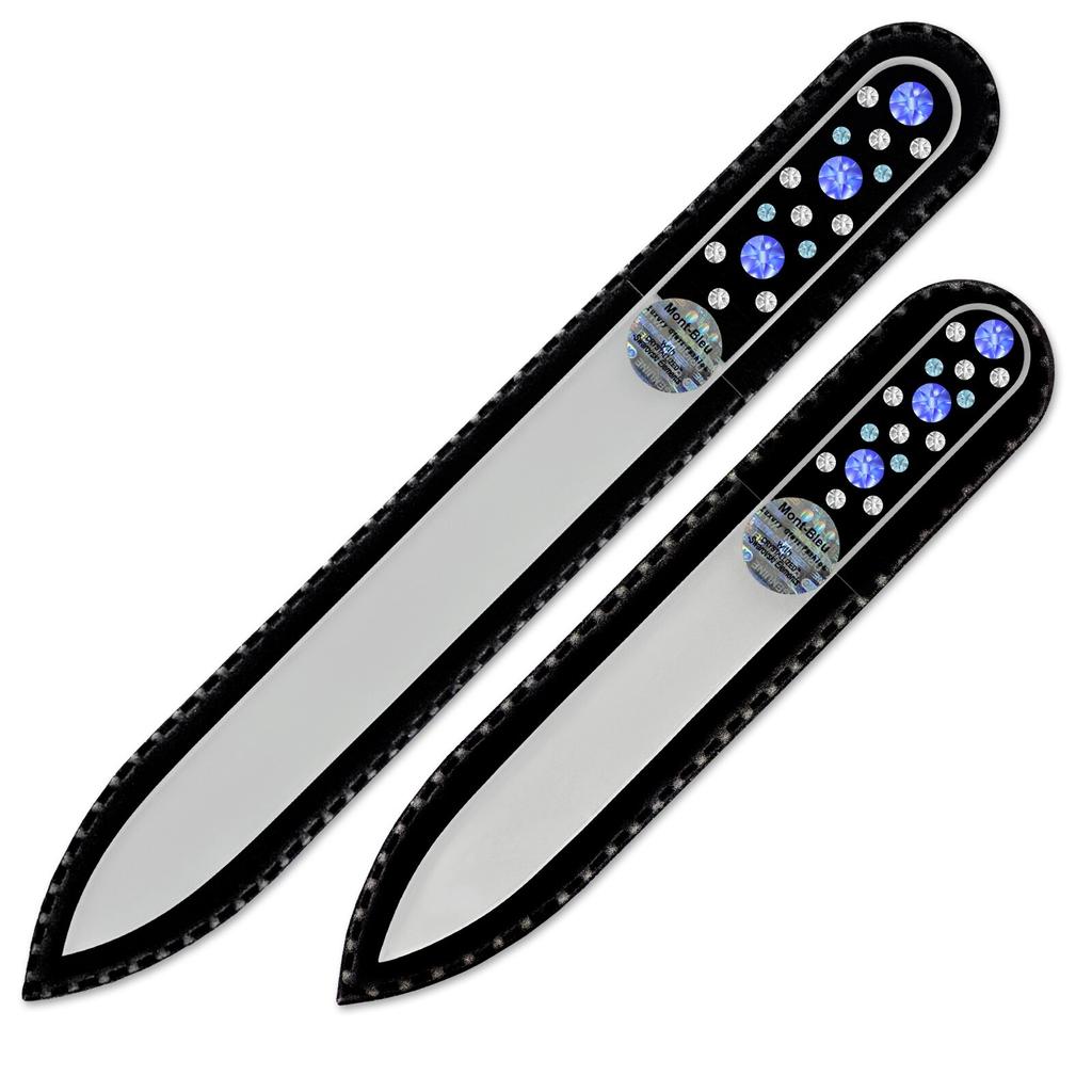 Set of 2 Glass Nail Files with Crystals CN-MS