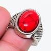 Natural Red Coral Gemstone 925 Sterling Silver Jewelry Ring Size 6.5 RR-162