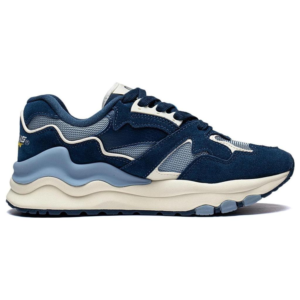 Li Ning 001 Mountain And Sea Fabric Synthetic Leather Non-Slip Wear-Resistant Low-Top Sports Casual Shoes Women sneaker Soft-Gray Blue AZGT008-3