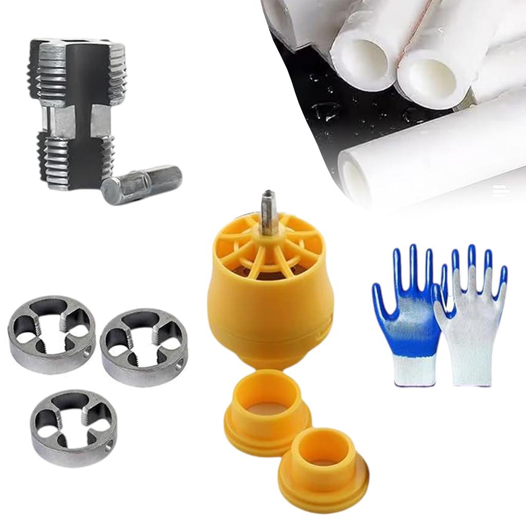 PVC Pipe Threader Kit Includes 3 Die Sizes Versatile PVC Pipe Thread Maker Tool Set Simple Operate for Electric Drill