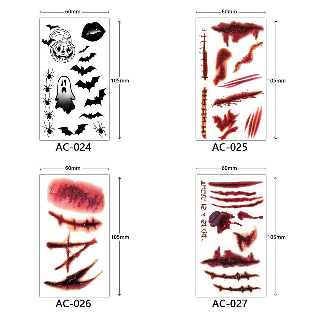 Halloween Temporary Tattoo Stickers Set With Water Transfer Craft For Costumes And Party Decor