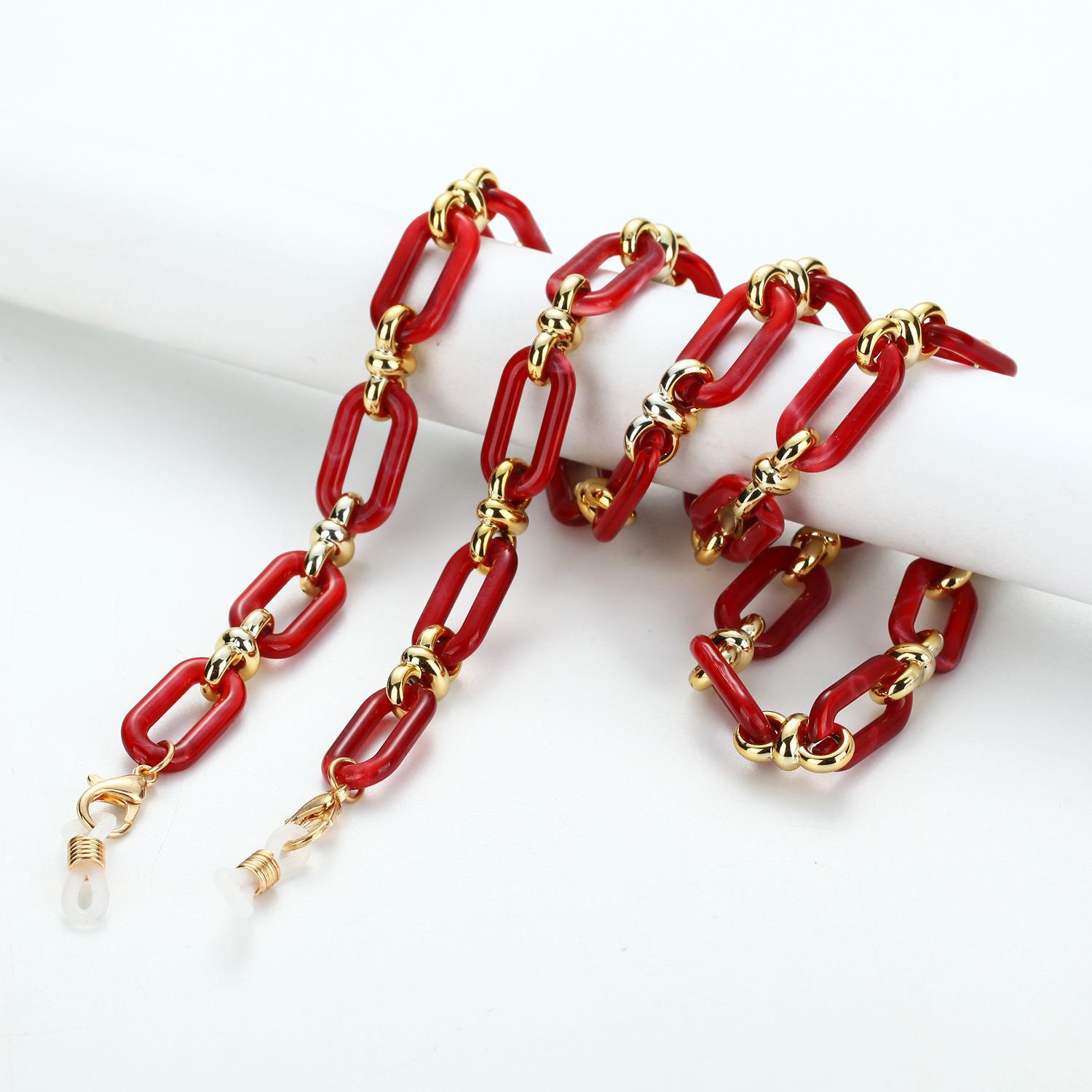 

Красочная акриловая цепочка-держатель для очков и маски с квадратной кольцевой пряжкой